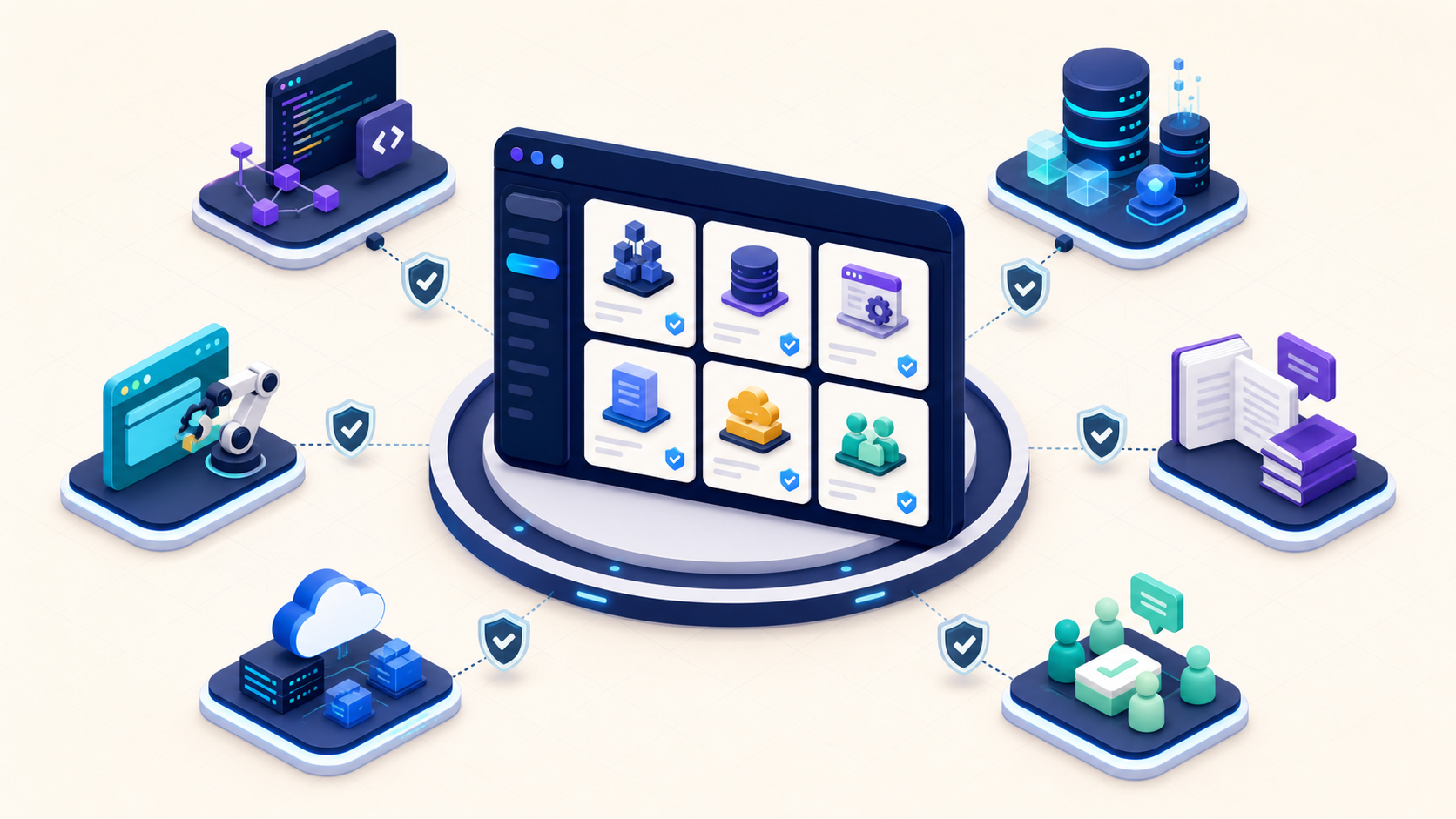 MCP server directory connecting reviewed categories for code, databases, browser automation, cloud systems, documentation, and team workflows